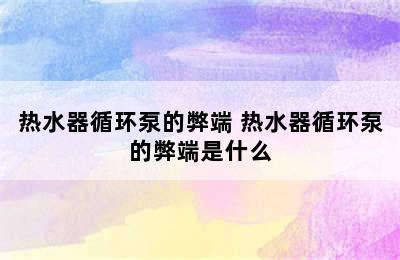 热水器循环泵的弊端 热水器循环泵的弊端是什么